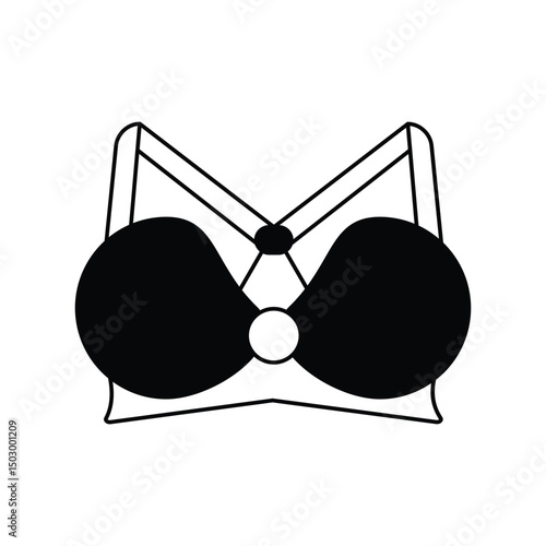 brassiere glyph outline icon with white background vector stock illustration