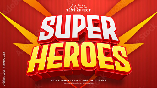 Superhero editable text effect, cartoon text style effect