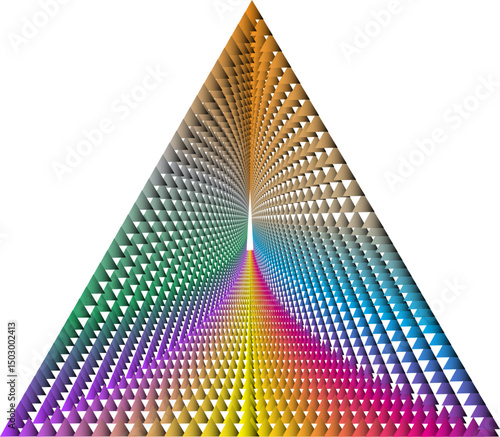 Wallpaper Mural Abstract 3D tunnel of colorful triangles Torontodigital.ca