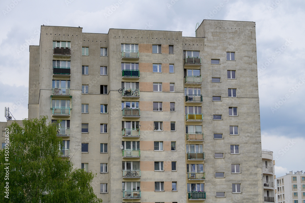 Obraz premium blok, mieszkanie, mieszkania, okno, okna, wielka płyta, miasto, budowanie, sprzedaż, wynajem, mieszkać, kupno, własność, prawo własności