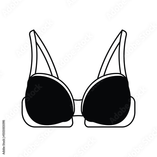 brassiere glyph outline icon with white background vector stock illustration