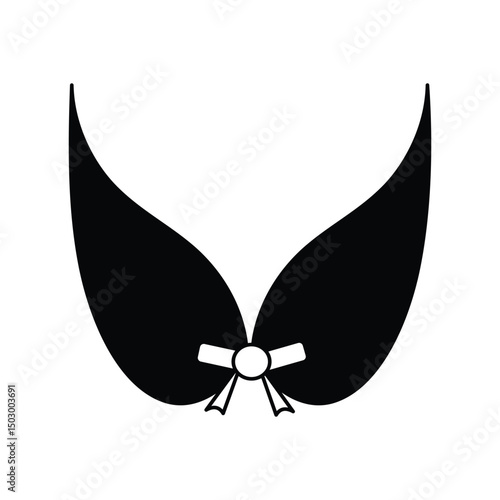 brassiere glyph outline icon with white background vector stock illustration