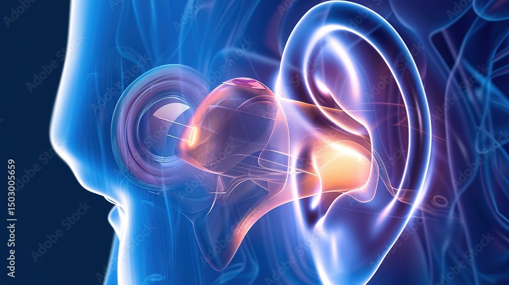 Fototapeta premium Neural Tinnitus: Decoding Central Nervous System Origins, Neuroplasticity, and Holistic Management Approaches