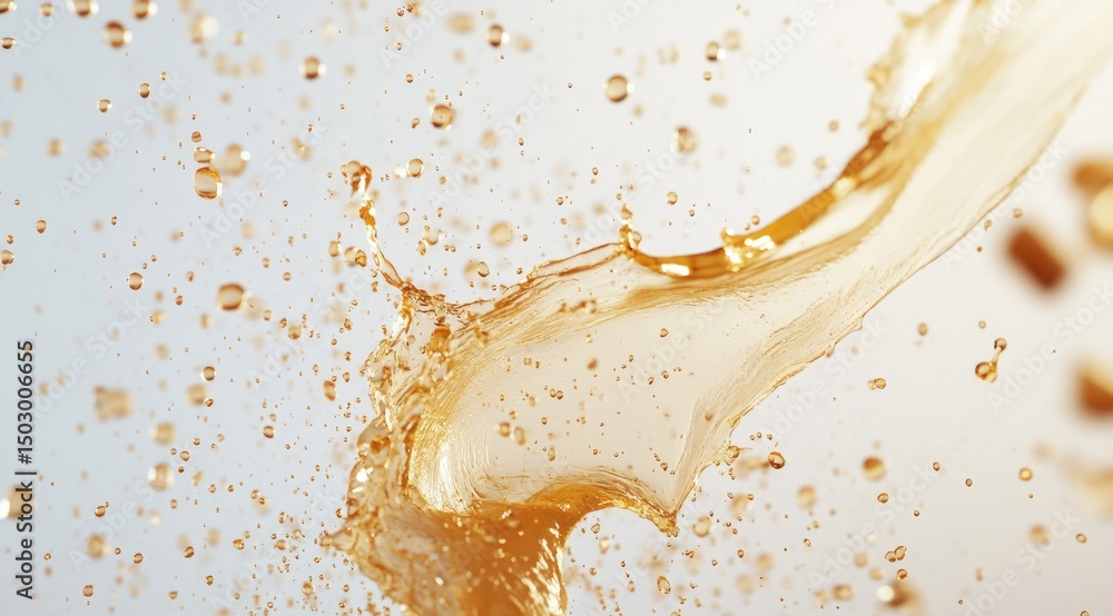Fototapeta premium Golden liquid splash