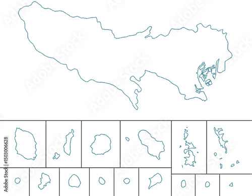 東京都　地図　白　イラスト