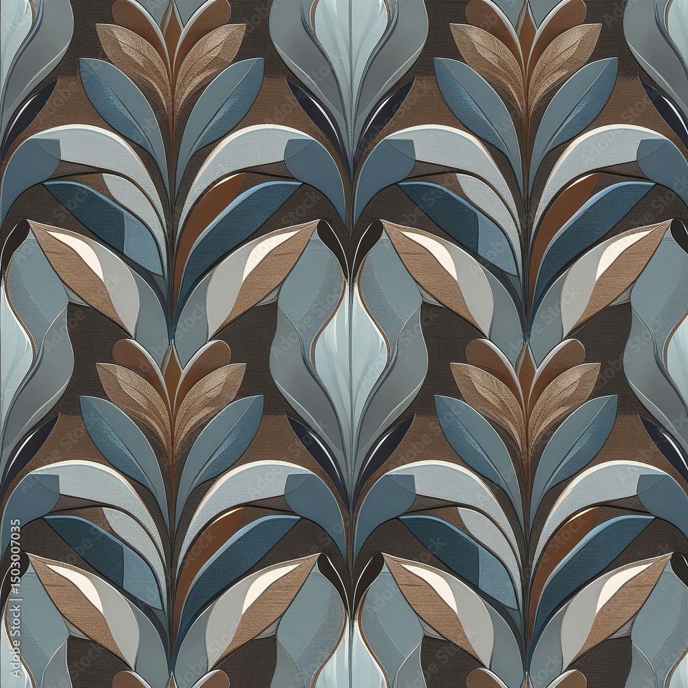 seamless pattern with leaves and geometric shape seamless pattern with leaves and geometric shape