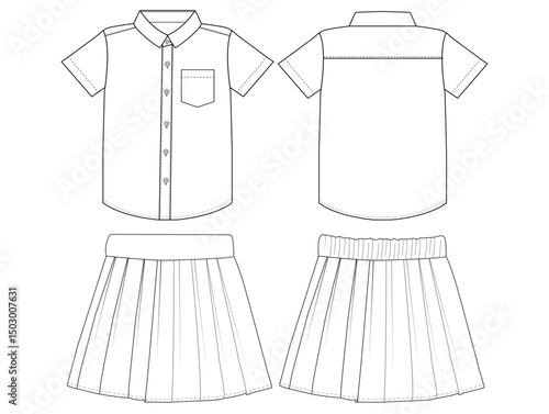 baby girl's school uniform design template vector design