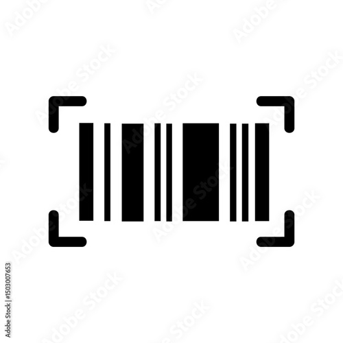 barcode icon outline style with black color