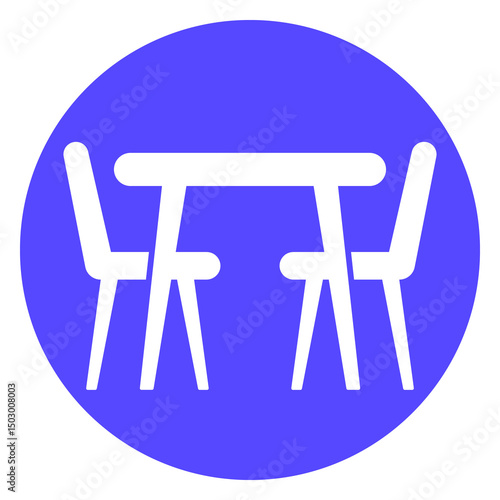 dining table and chairs icon, png design