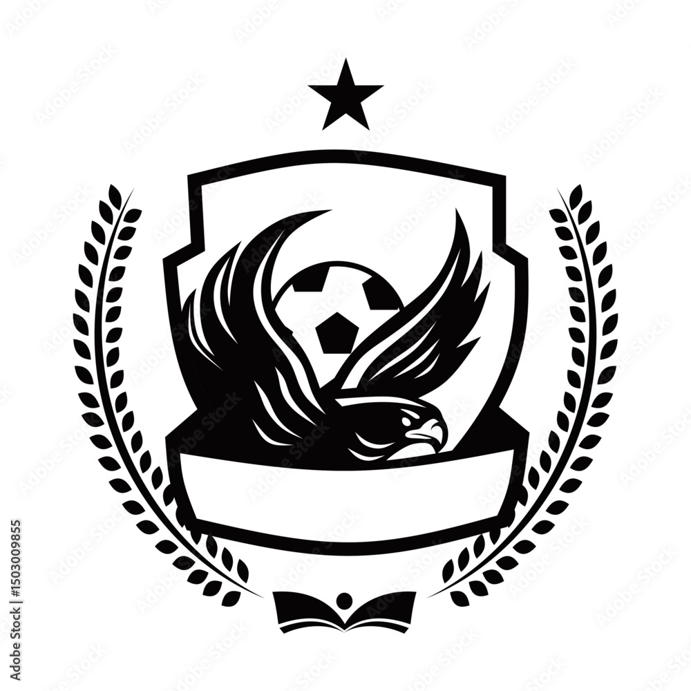 flying eagle and ball vector logo emblem flying eagle and ball vector logo emblem