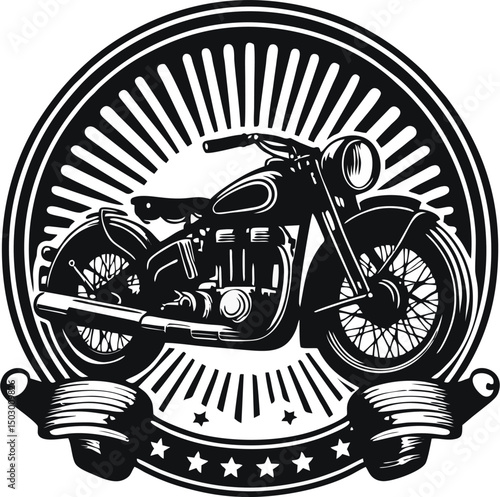 Vintage Motorcycle Emblem Vector Illustration