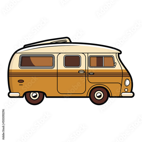vector illustration of a campervan