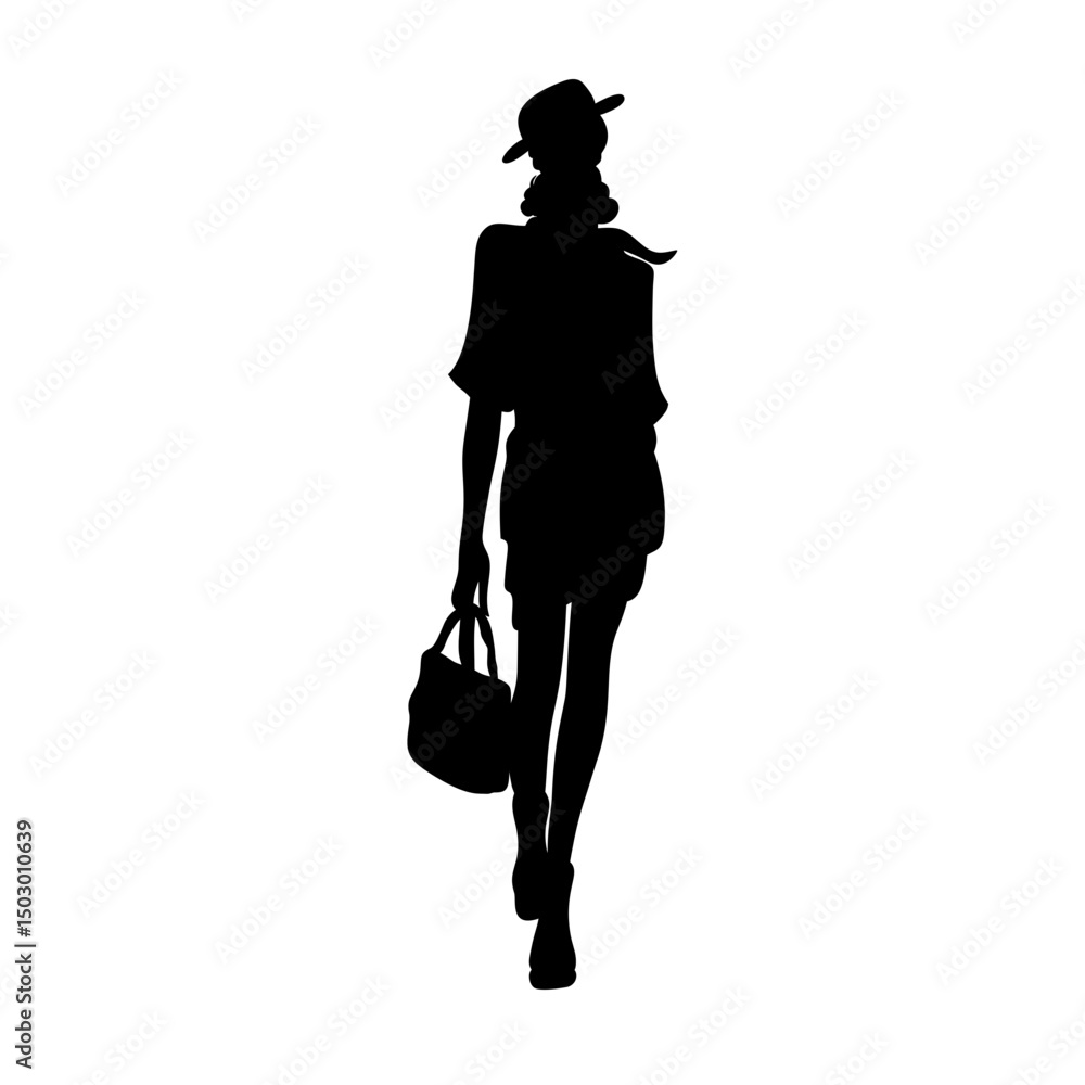 vector silhouette of model girl vector silhouette of model girl