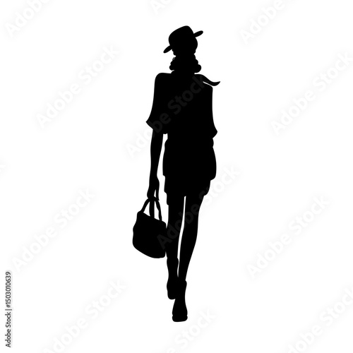 vector silhouette of model girl