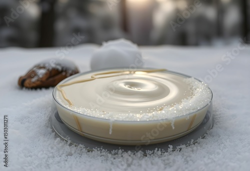 cold beer in the snow