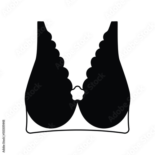 brassiere glyph outline icon with white background vector stock illustration