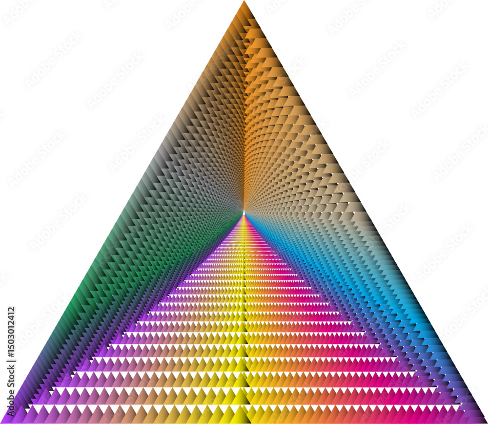 custom made wallpaper toronto digital3D rainbow color pyramid perspective illusion