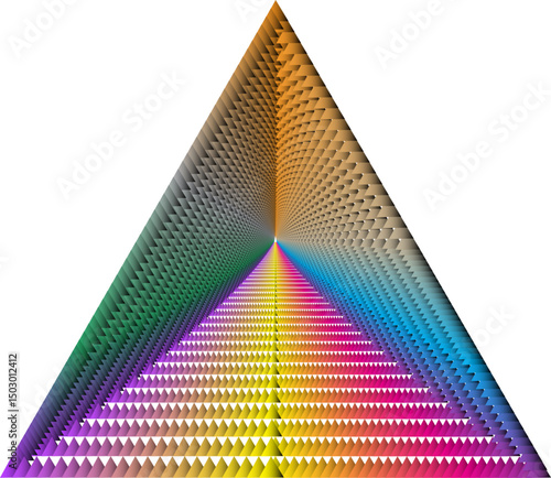 Wallpaper Mural 3D rainbow color pyramid perspective illusion Torontodigital.ca