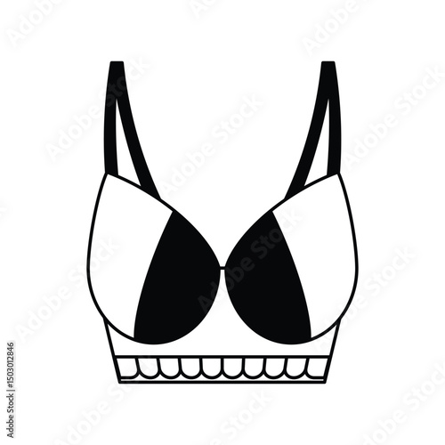 brassiere glyph outline icon with white background vector stock illustration