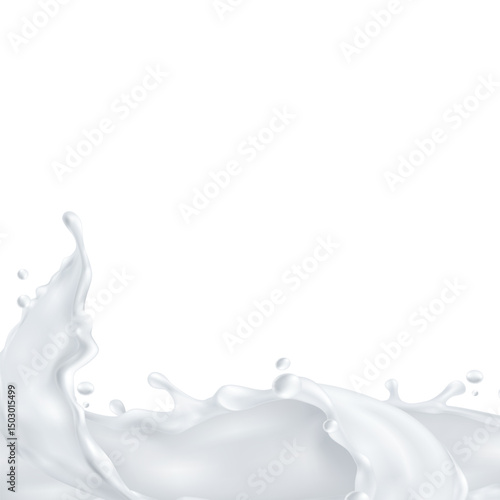Milk splash seamless texture isolated on white background