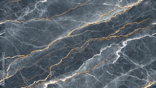 Elegant dark marble texture with gold veins for luxury background design