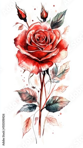 Watercolor Floral Rose Art: Beautiful Botanical Wall Decor & Vibrant Blooms