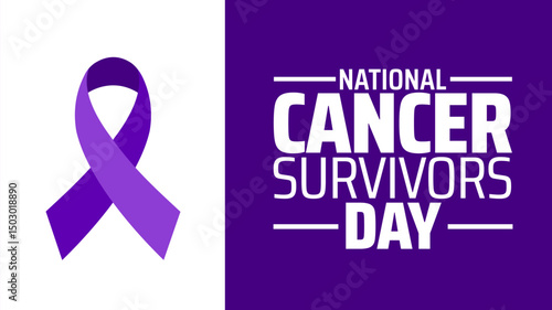 National Cancer Survivors Day background banner or poster design template. observed every year in June. Holiday concept. Use to any Template, card, poster, placard, template.