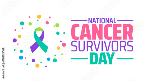 National Cancer Survivors Day background banner or poster design template. observed every year in June. Holiday concept. Use to any Template, card, poster, placard, template.