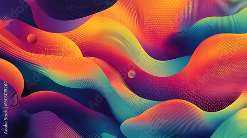 Abstract Colorful Waves And Gradient Textures