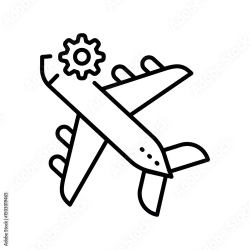 Aerospace material black line icon for digital and print projects.PFAS product