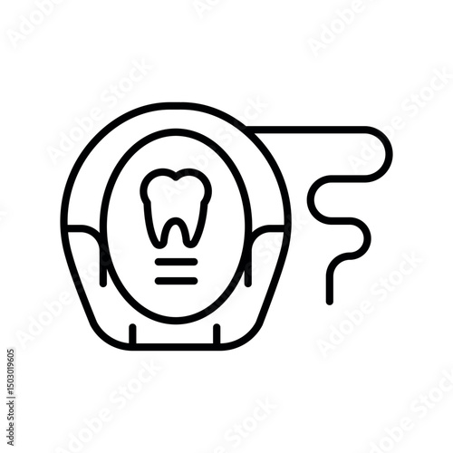 dental floss black line icon for digital and print projects.PFAS product
