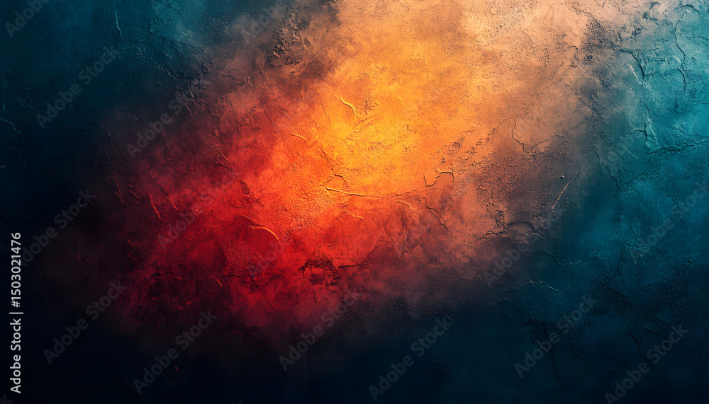 Fototapeta premium grainy gradient background grain texture retro blue orange red teal dark banner abstract design