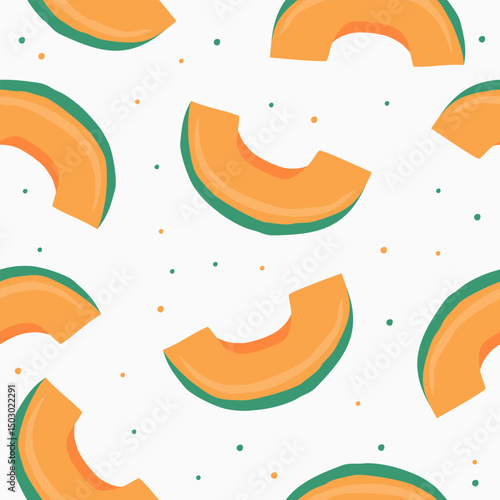 Cute melon fruits seamless pattern background