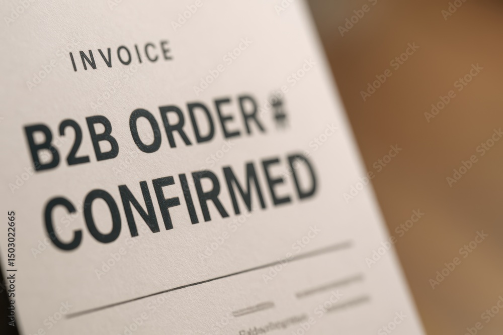Invoice Document for Business to Business Order Confirmation with Clear Typography Design Invoice Document for Business to Business Order Confirmation with Clear Typography Design