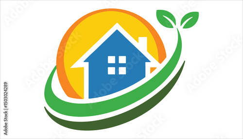 Eco Friendly House Logo Design Vector for Sustainable Living and Green Energy