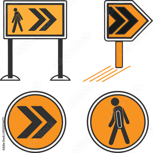 Minimalist Directional Arrow Vector Icons Black and White Outline Set
