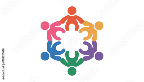 Diversity Unity Circle Icon Vector Illustration