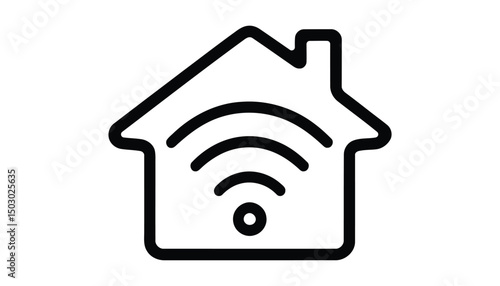 Smart Home Wifi Icon Vector Isolated on White Background