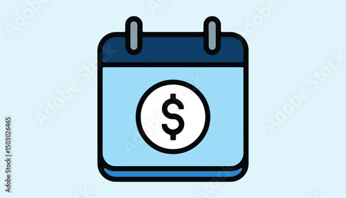 Payment Schedule Icon Vector for Finance and Billing Reminder