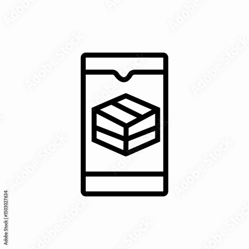 Mobile phone package delivery icon vector sign