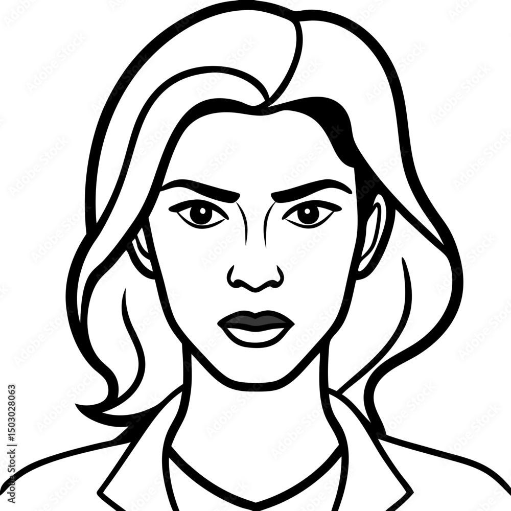 Confident woman with straight hair in a blazer facing forward Confident woman with straight hair in a blazer facing forward