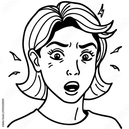 Surprised woman expressing shock with wide eyes and mouth open  