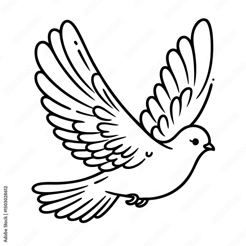 Fototapeta premium Soaring Dove: A Symbol of Peace and Freedom