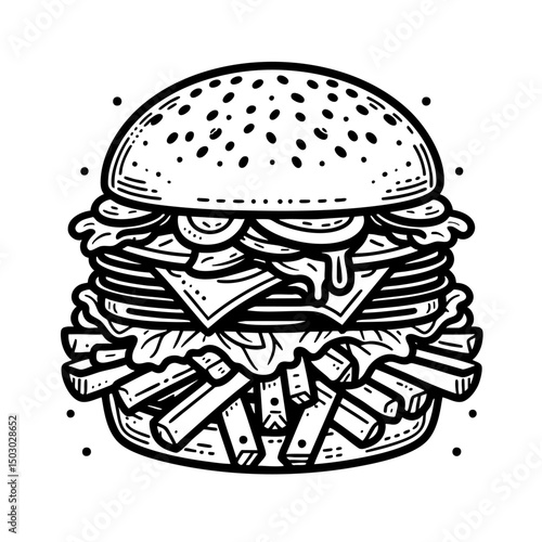 Juicy Cheeseburger with Fries: A Tempting Fast Food Meal