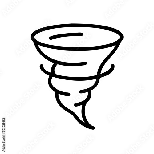 Line art illustration of a tornado in a minimalist style  
