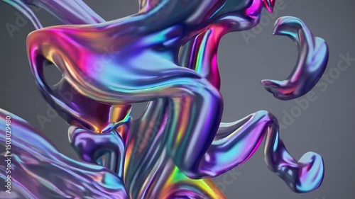 Colorful abstract shapes flow and twist in vibrant digital art design