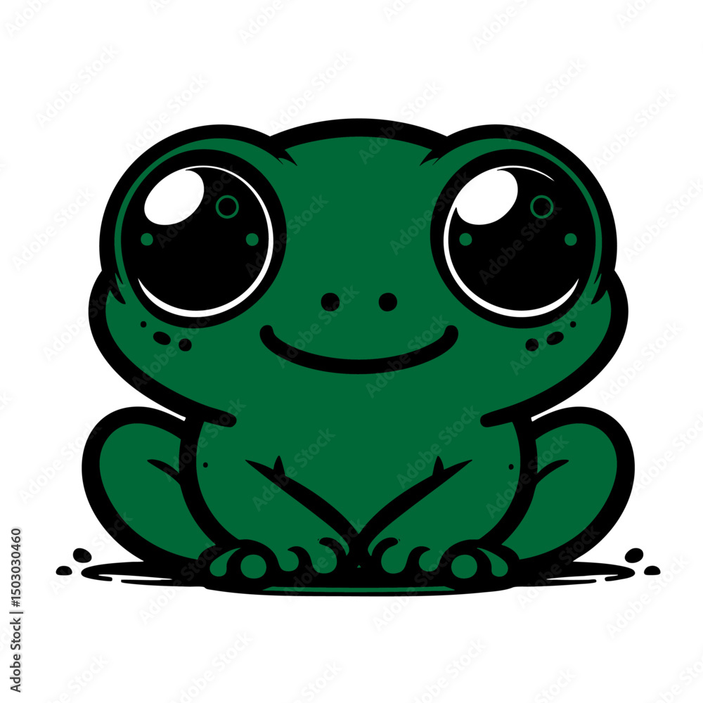 Fototapeta premium Adorable Cartoon Frog Illustration