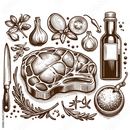 Grilled Ribeye Steak with Herbs and Spices