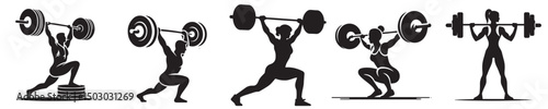 vector silhouette of a weightlifter