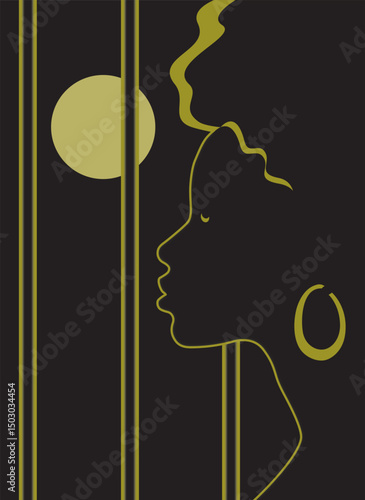 PROFIL FEMME AU CLAIR DE LUNE